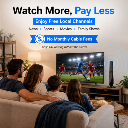 HD TV Antenna - NoSubscription, Easy Setup