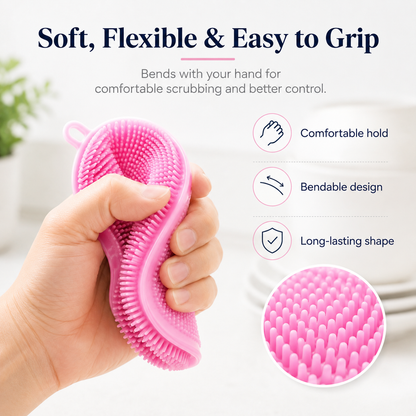 Silicone Kitchen Scrubber – Reusable Dish & Cleaning Brush