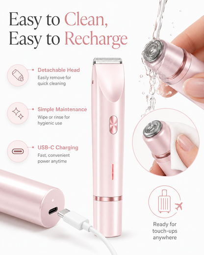 2-Piece Electric Body Hair Trimmer & Rotary Shaver Set