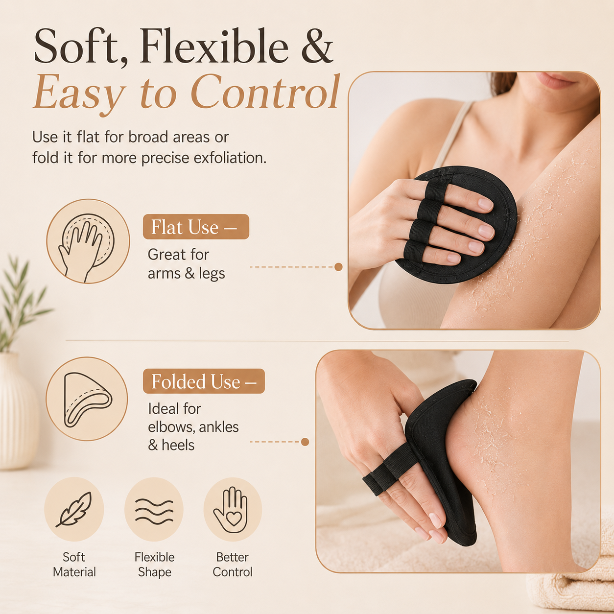 Gentle Grip Exfoliating Body Pad – Soft, Flexible & Non-Slip