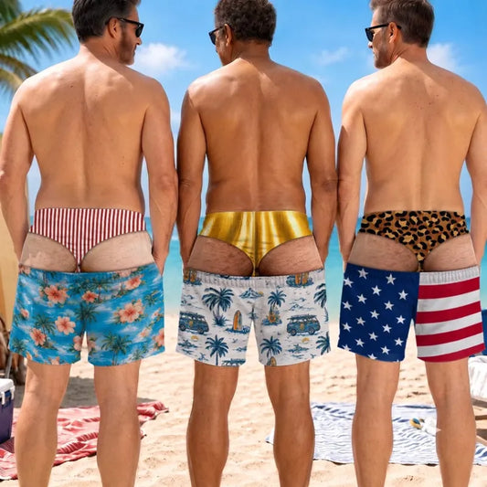 🔥Funny Patriotic Wide Load Swim Trunks for Men