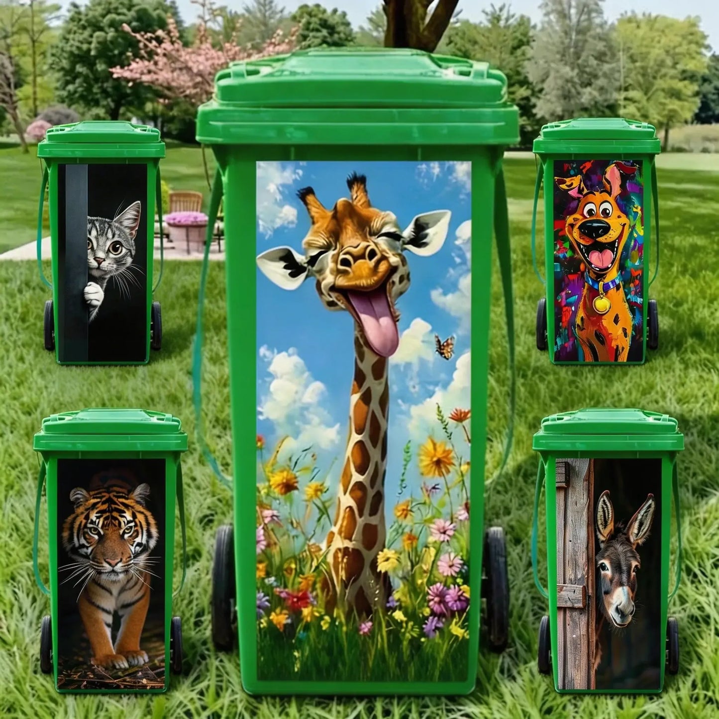 ✨ Creative Trash Can Sticker with Colourful Cartoon✨