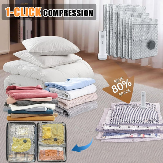 🎁Last day 49% OFF - Cordless Travel Vacuum Storage Compression Bag Set