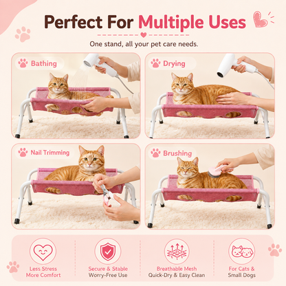 🐾 Pet Spa Grooming Hammock – Stress-Free Bathing & Drying Station for Cats & Small Dogs