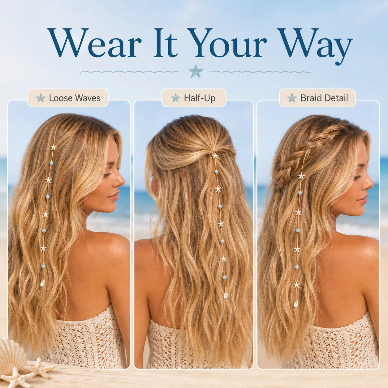 Beachy Mermaid Hair Accent