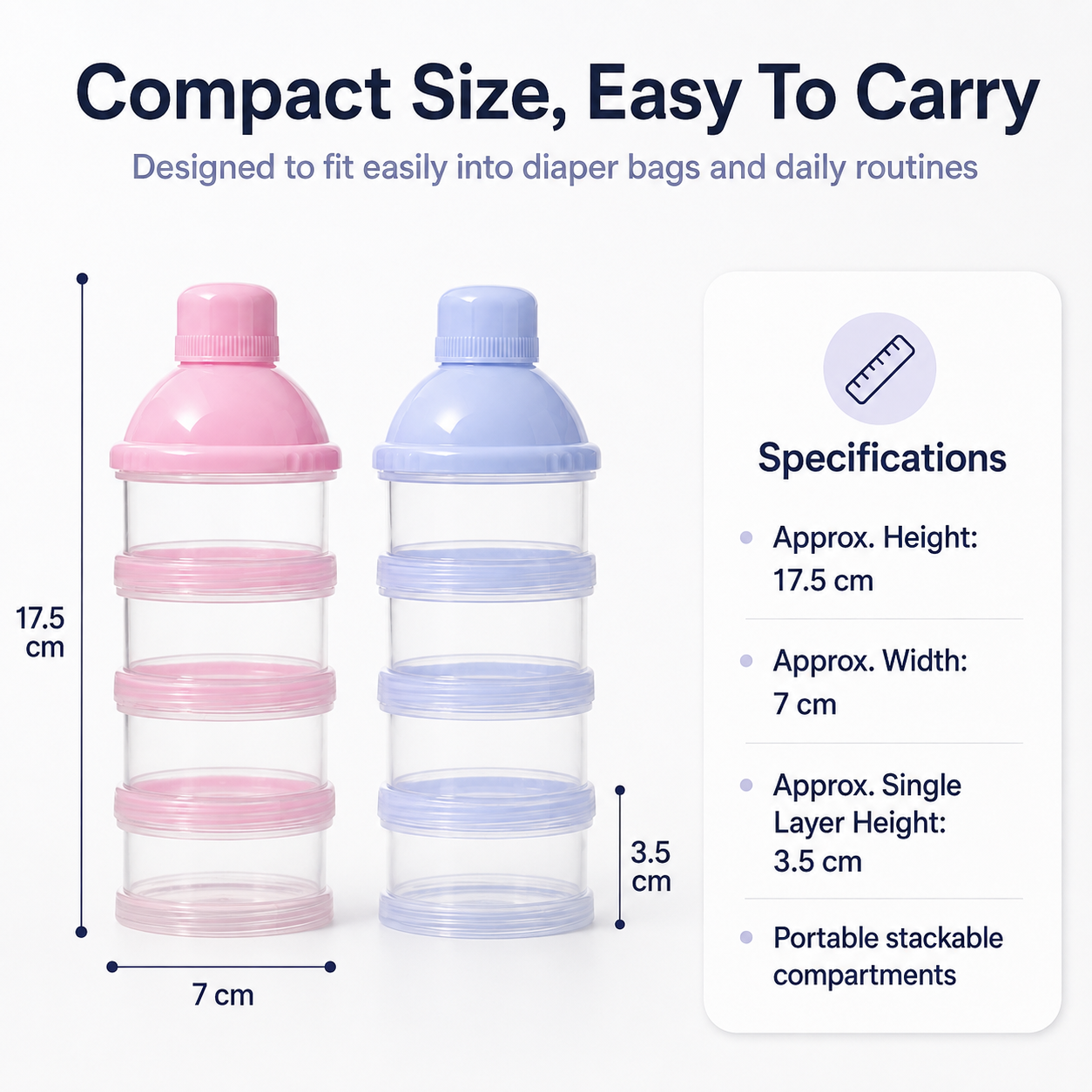 Portable Stackable Baby Formula Dispenser for Travel