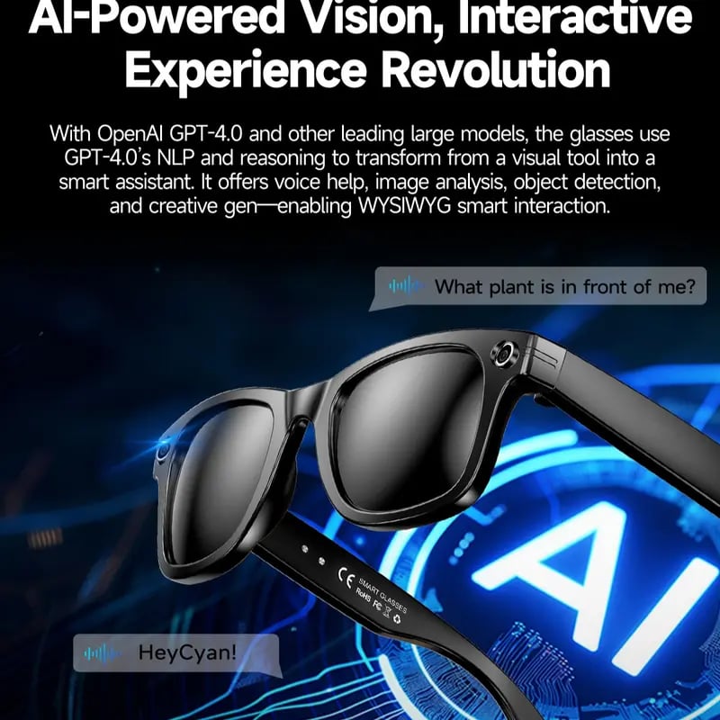 👓 AI Smart Translation Camera Glasses – 8MP HD Recording, Bluetooth Audio & Real-Time Translation in 160+ Languages 🌐