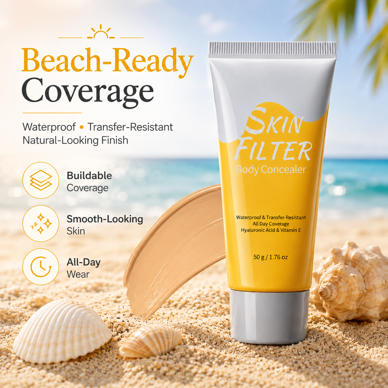Waterproof Body Concealer – Buildable Skin Coverage for Legs & Body