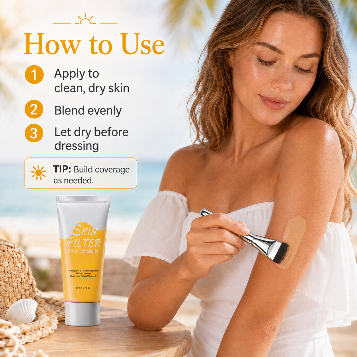 Waterproof Body Concealer – Buildable Skin Coverage for Legs & Body