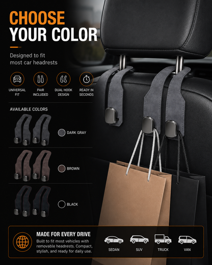 🚗 Car Seat Headrest Hook – Multi-Purpose Organizer Hanger