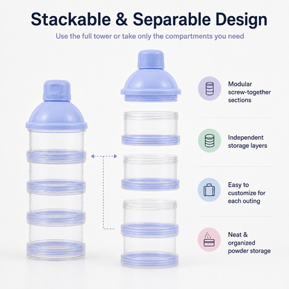 Portable Stackable Baby Formula Dispenser for Travel