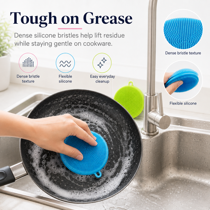 Silicone Kitchen Scrubber – Reusable Dish & Cleaning Brush