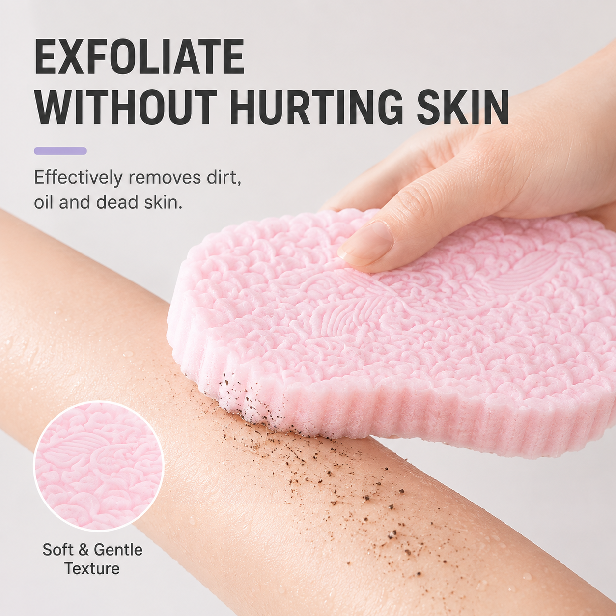 Exfoliating Bath Sponge | Soft Quick-Dry Body Scrubber