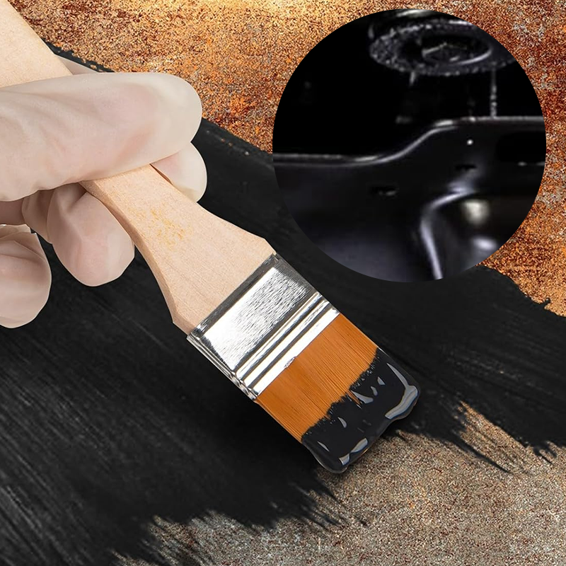 Rust Converter Metallic Paint – One coat stops rust, no sanding, no fumes.  🔨