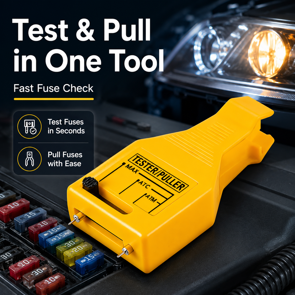 🚗 2-in-1 Automotive Fuse Tester Puller – Fast LED Fuse Check & Safe Removal