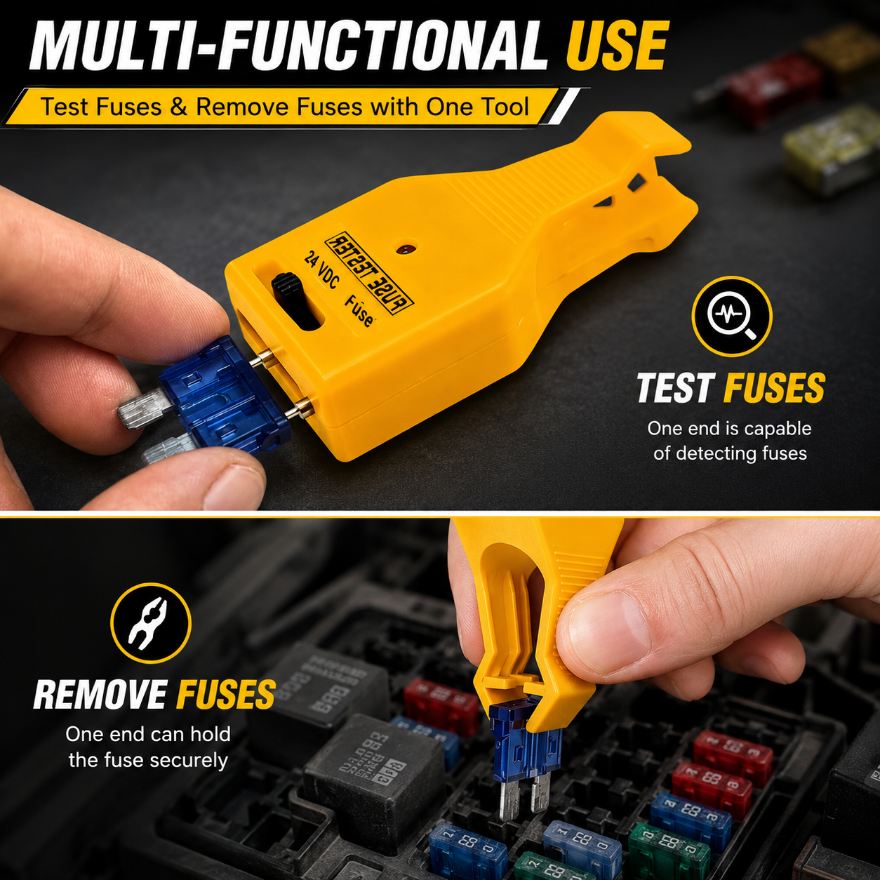 🚗 2-in-1 Automotive Fuse Tester Puller – Fast LED Fuse Check & Safe Removal