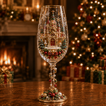 🎁🎭 Nutcracker-Inspired Christmas 3D Collector Champagne Glass Set