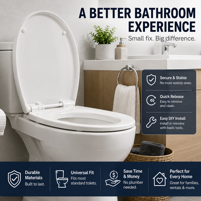 🔩 Universal Toilet Seat Bolt Kit – Quick-Release Secure Fix