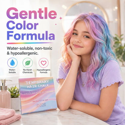 🎨12-Color Temporary Hair Chalk Set for Kids & Teens