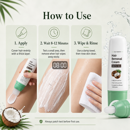 ✨ 2026 New Upgraded Natural Coconut Oil Hair Removal Cream – Gentle & Skin-Friendly