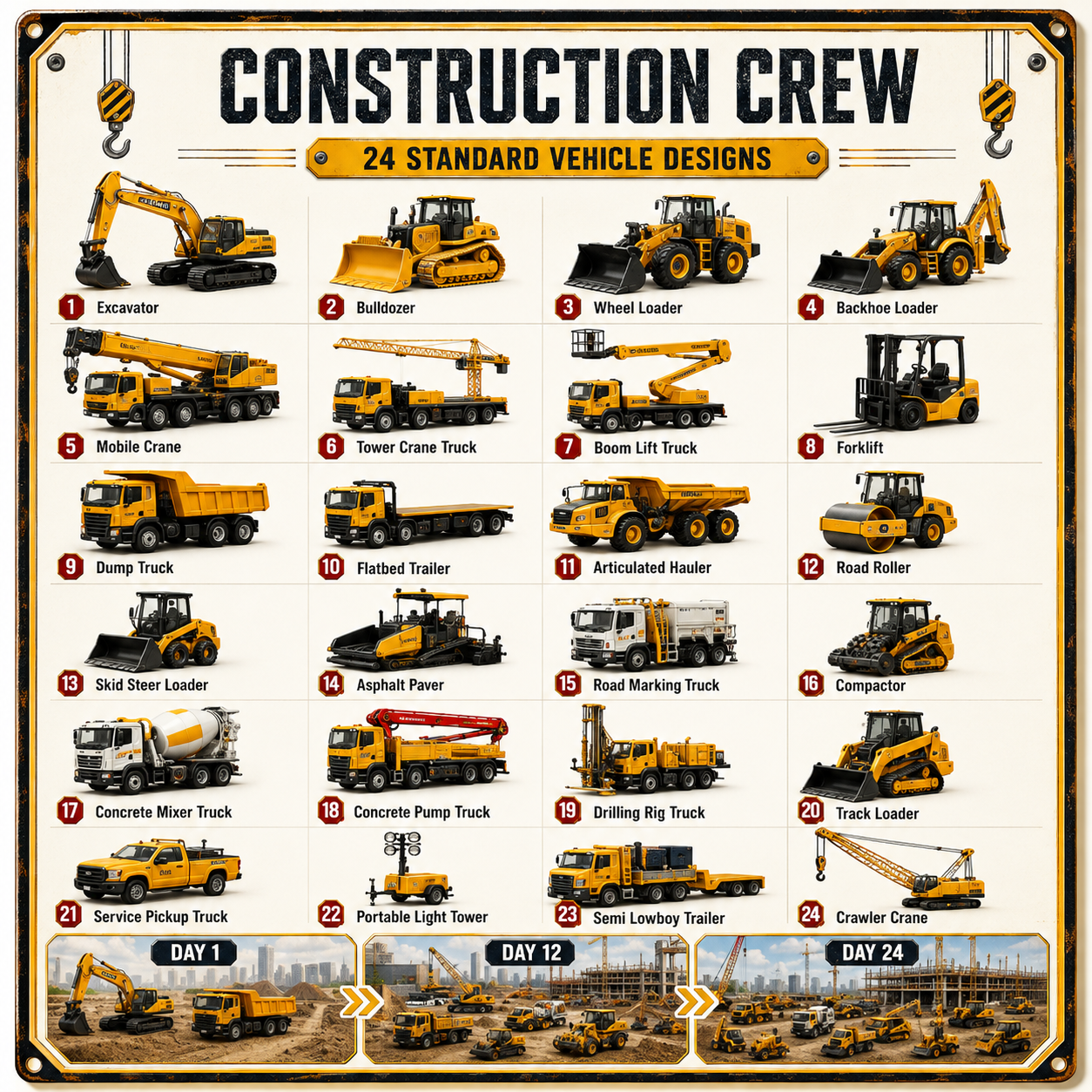 🚜24-Day Christmas Vehicle Advent Calendar |  A New Mini Vehicle Surprise Every Day!