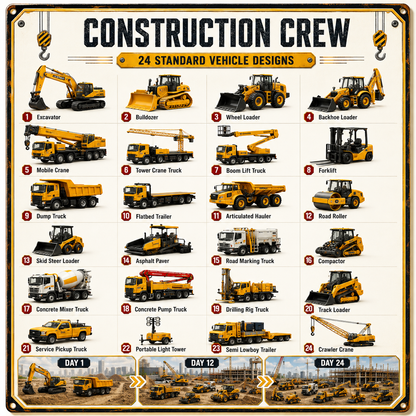 🚜24-Day Christmas Vehicle Advent Calendar |  A New Mini Vehicle Surprise Every Day!