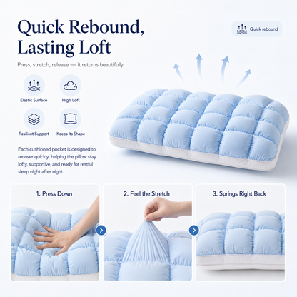 ☁️💤 Cloud-Like Weighted Comfort Pillow – Soft Neck Support & Cozy Relaxation 🤍✨