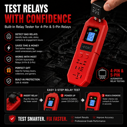 🚗 3-in-1 Automotive Circuit Tester – Quickly Diagnose Power, Wiring & Relay Problems