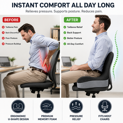 🔥49% off on the last day| Sitting All Day? This Cushion Helps Relieve Back & Tailbone Pressure Instantly