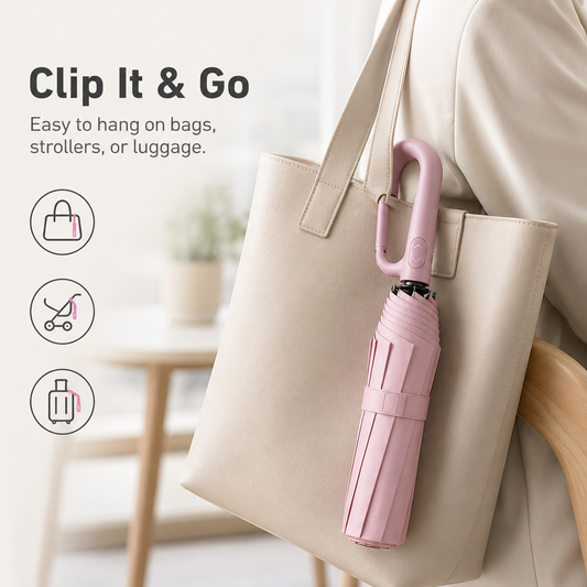 ☔Portable Automatic Folding Umbrella-Windproof Waterproof with Loop Buckle