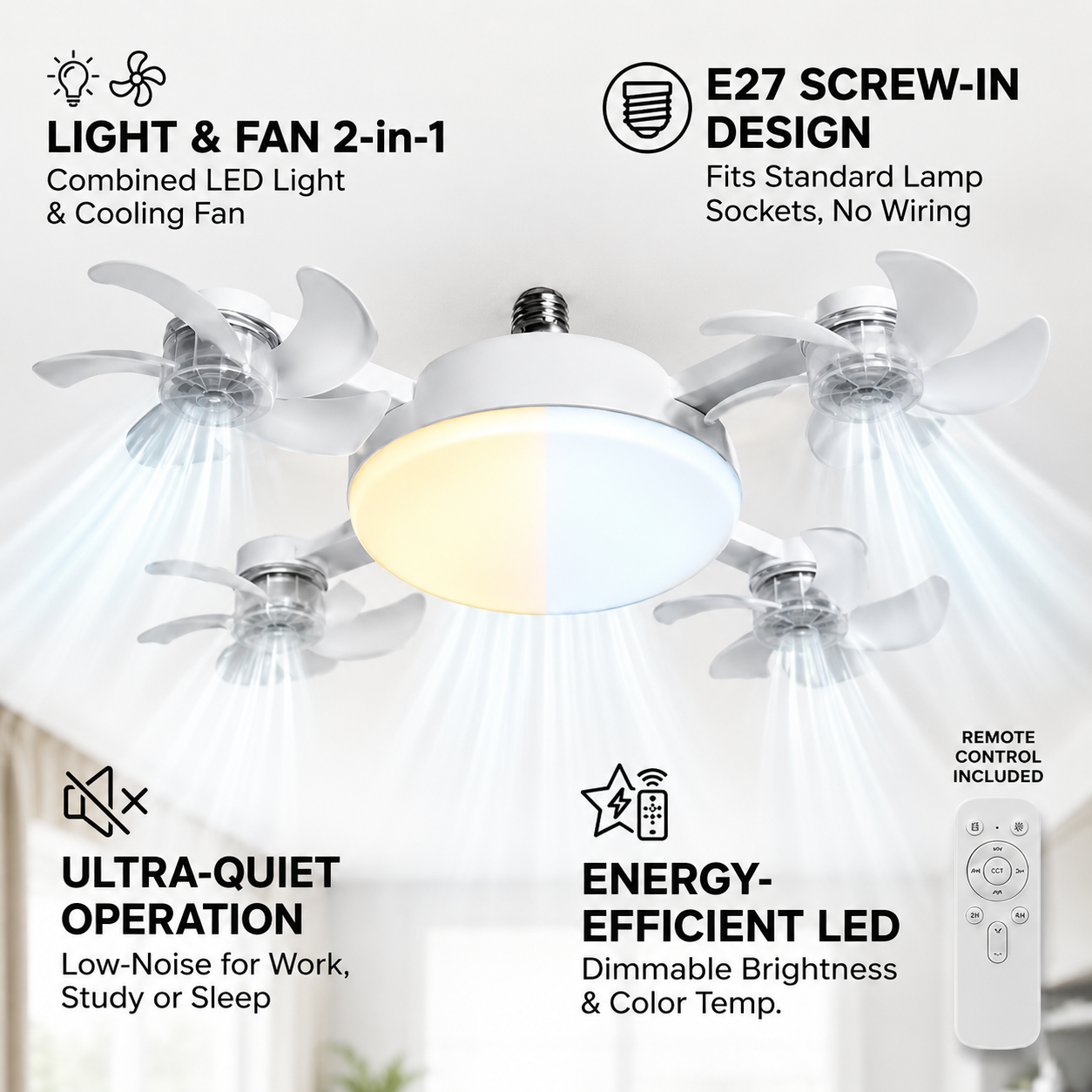🔥 LIMITED TIME 50% OFF | Remote Control Ceiling Fan Light – Cool, Bright & Easy to Install