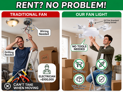 🔥 LIMITED TIME 50% OFF | Remote Control Ceiling Fan Light – Cool, Bright & Easy to Install