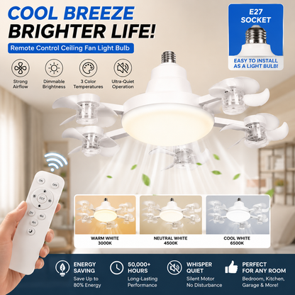 🔥 LIMITED TIME 50% OFF | Remote Control Ceiling Fan Light – Cool, Bright & Easy to Install