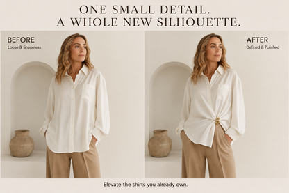 ✨ 2026 Viral Gold Double-Ring Shirt Cinch Clip – Style Any Shirt in Seconds