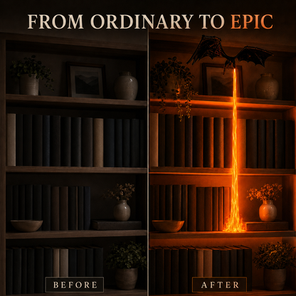 🔥🐉 2026 Viral Fire-Breathing Dragon Bookshelf Lamp – Light Up Your Fantasy World ✨📚