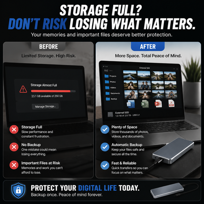 Portable External SSD – Protect Your Photos, Videos & Important Files