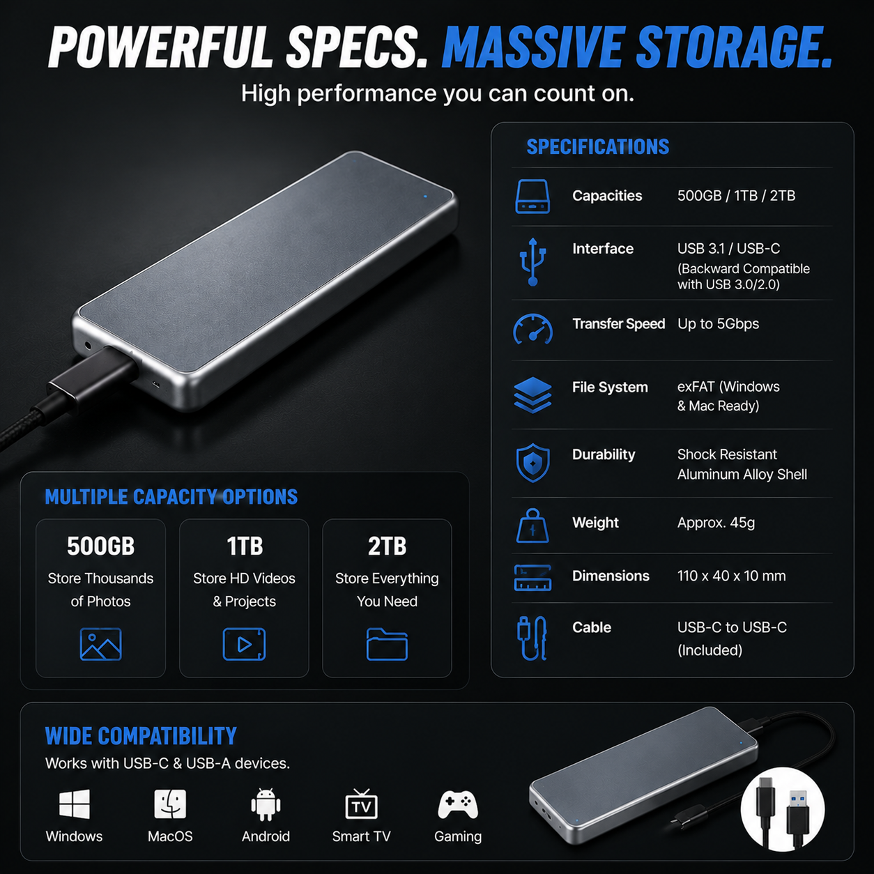 Portable External SSD – Protect Your Photos, Videos & Important Files