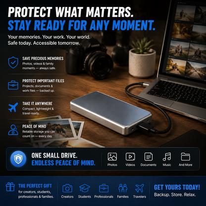 Portable External SSD – Protect Your Photos, Videos & Important Files