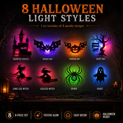 🔥 8-in-1 Halloween Glow Decor Set – Turn Any Space Spooky in Seconds