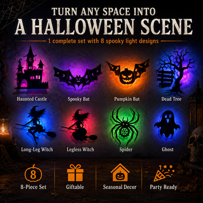 🔥 8-in-1 Halloween Glow Decor Set – Turn Any Space Spooky in Seconds