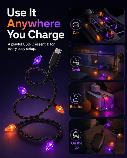 ⚡ Limited-Time 49% OFF – Spooky Light-Up USB-C Charging Cable ✨🎃