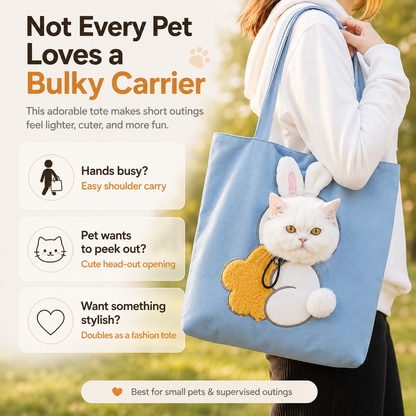 🐾 2026 Viral Head-Out Pet Carrier Tote – Cute Shoulder Bag for Cats & Small Dogs