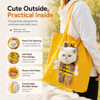 🐾 2026 Viral Head-Out Pet Carrier Tote – Cute Shoulder Bag for Cats & Small Dogs