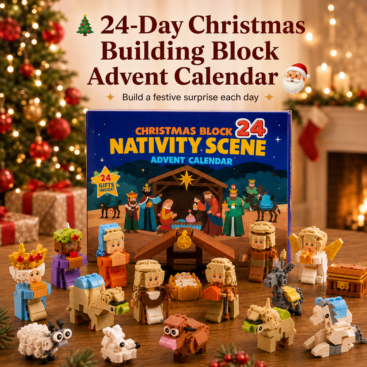 🎄24-Day Christmas Building Block Advent Calendar🎅