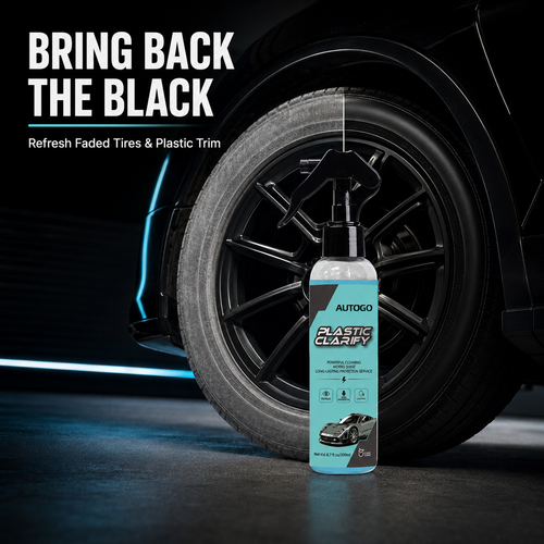 🚗 Restore Your Car’s Deep Black Finish –Tire & Plastic Trim Restorer Spray for Faded Automotive Surfaces
