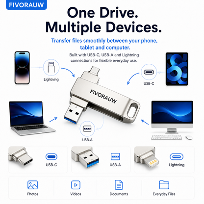 📱 3-in-1 Phone & Computer Flash Drive – Fast Photo & File Transfer