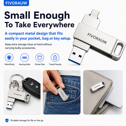 📱 3-in-1 Phone & Computer Flash Drive – Fast Photo & File Transfer