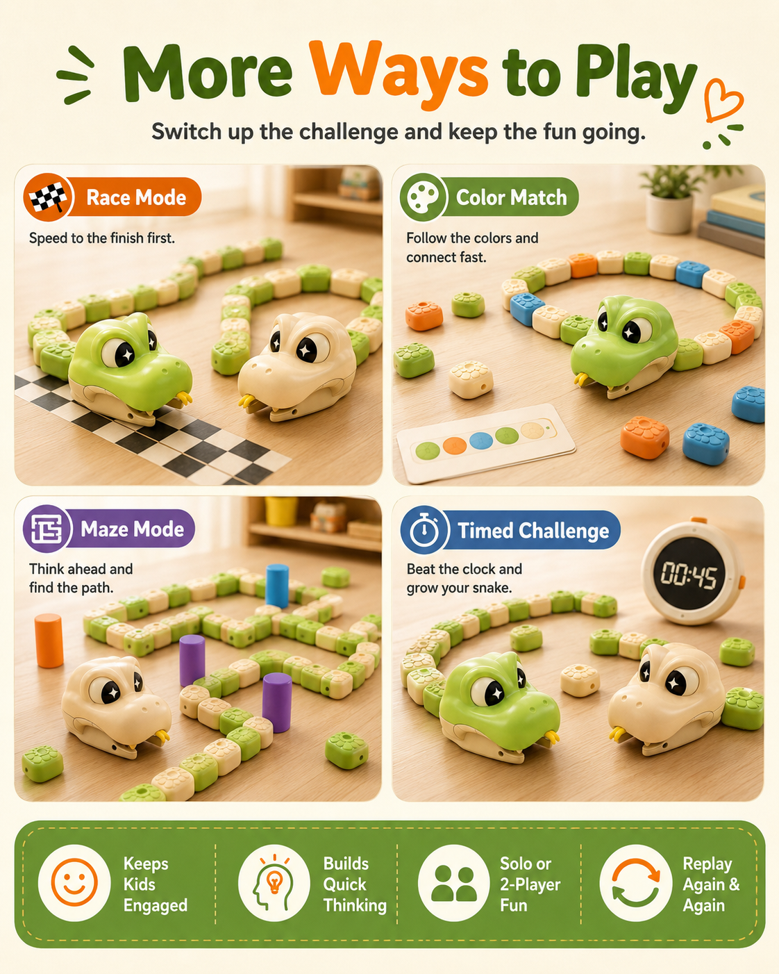 🐍 Remote Control Magnetic Snake Game – Grow, Race & Challenge