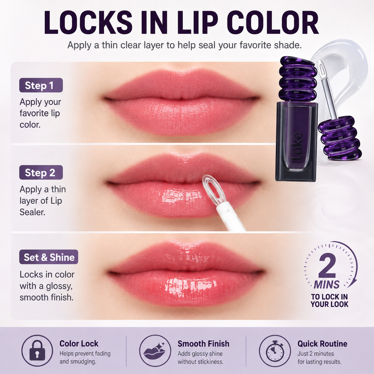 Lip Sealer | Locks in your original lip color | Clear Gloss Finish | Moisture Care