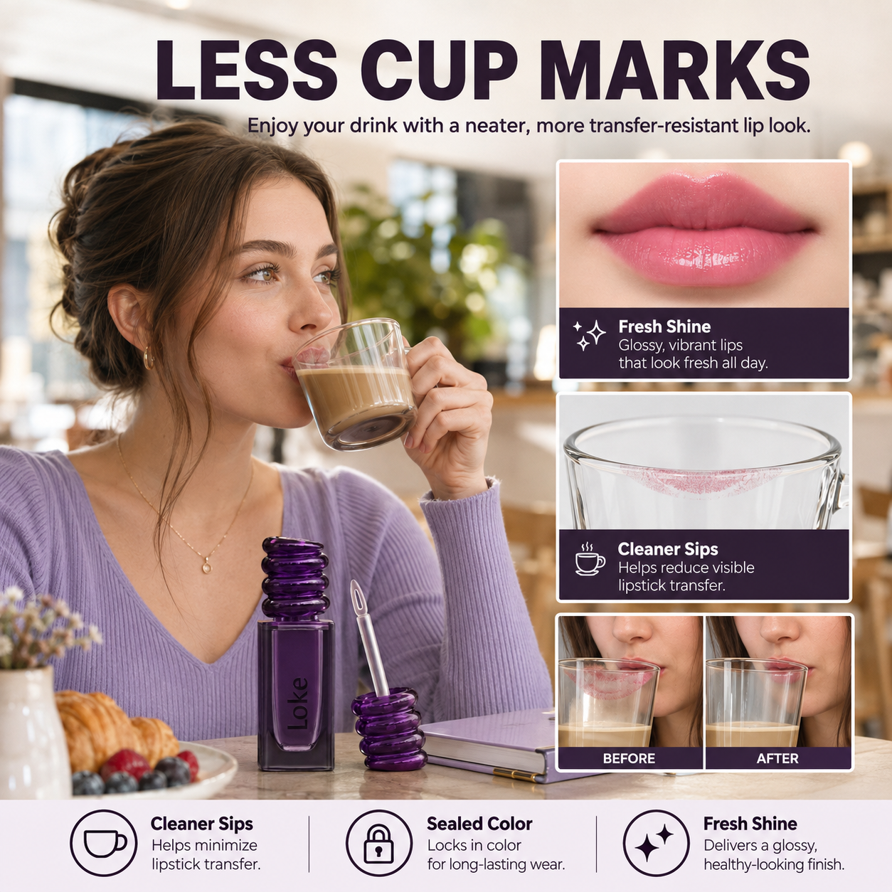 Lip Sealer | Locks in your original lip color | Clear Gloss Finish | Moisture Care